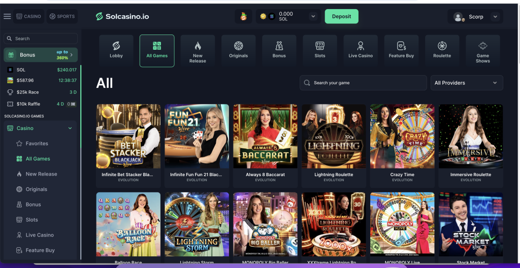 solcasino games slots